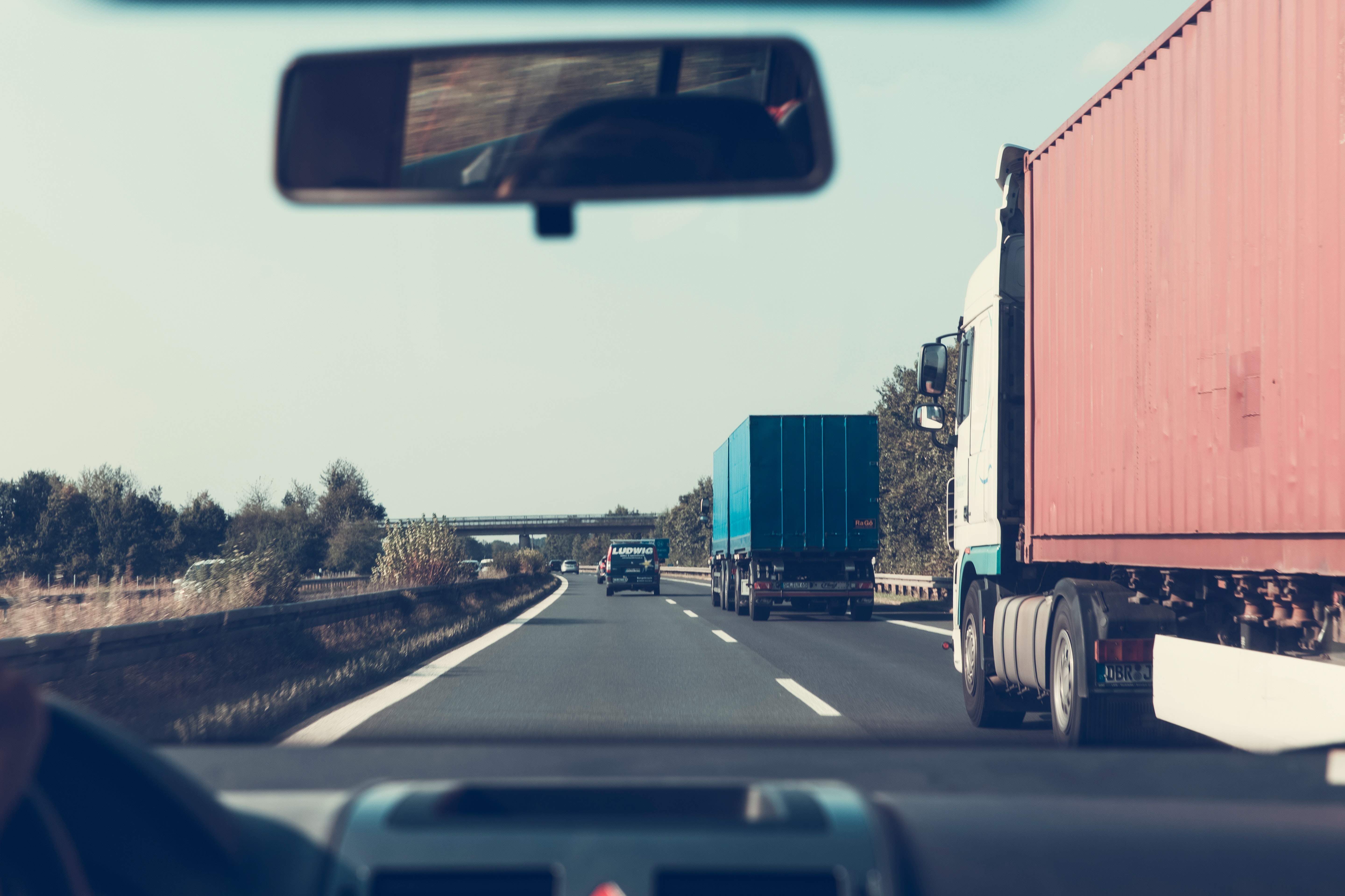 Trucks on highway