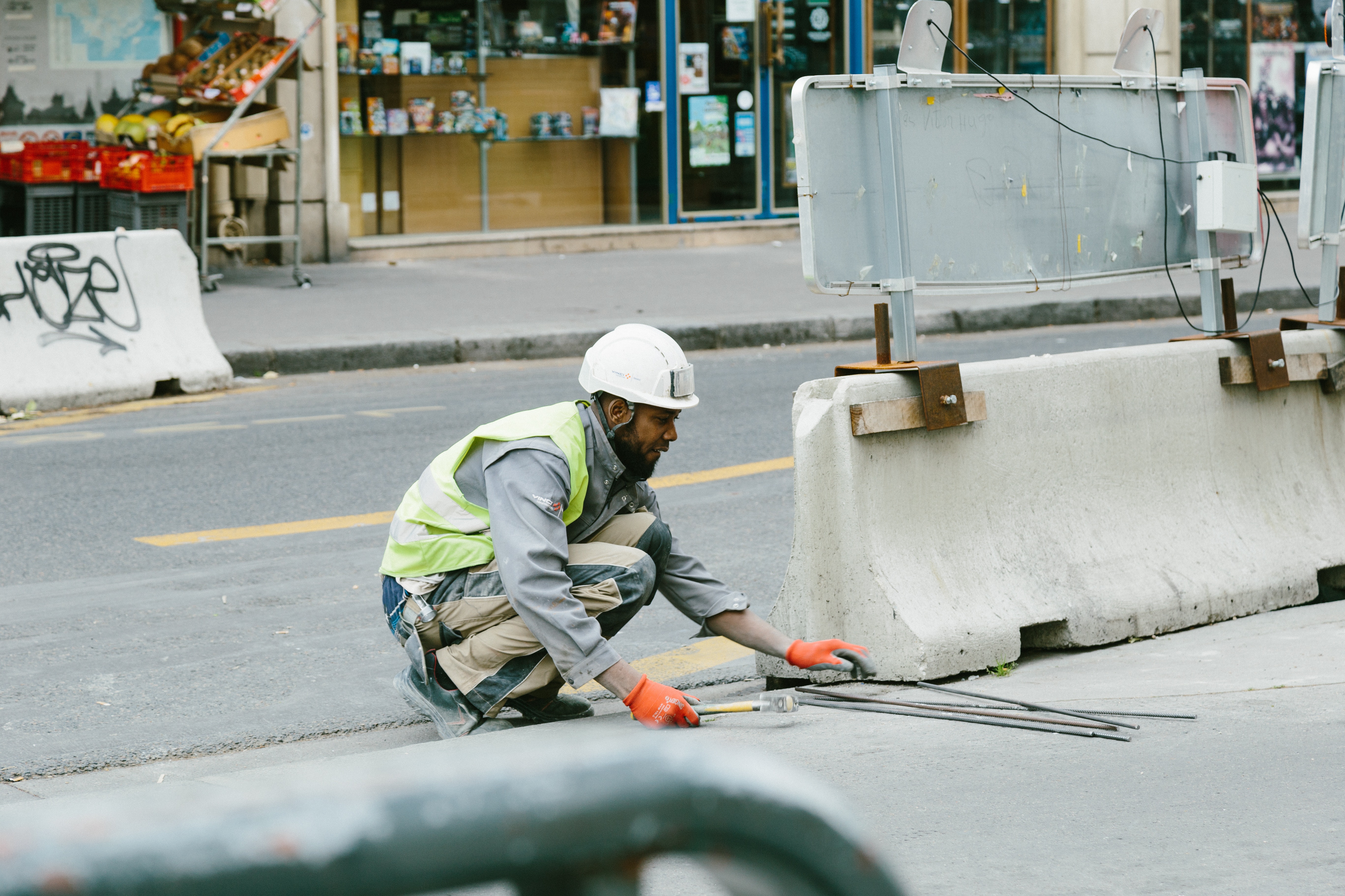 Road construction worker