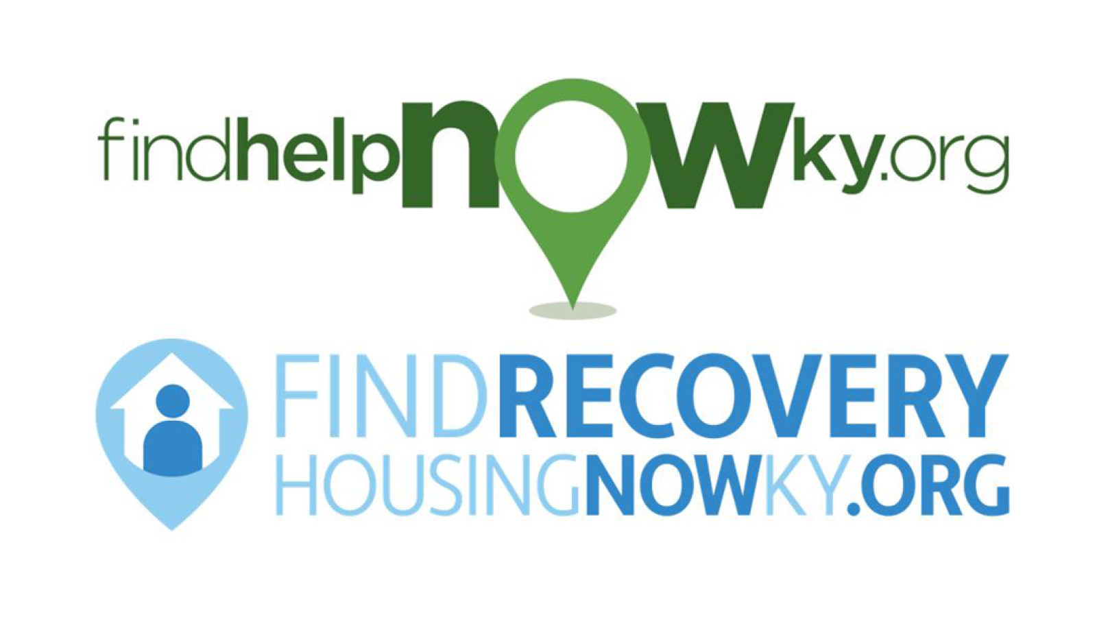 the logos of FindHelpNowKY.org and FindRecoveryHousingNowKY.org