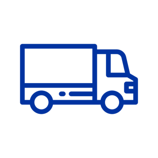 a digital illustration of a truck outlined in blue