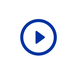 a digital illustration of a play button outline in blue