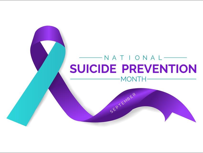 Teal and Purple ribbon for suicide awareness month
