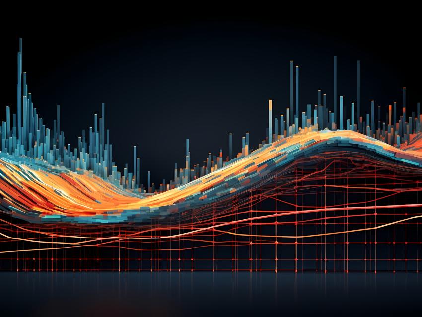 A bar graph displaying a significant spike in stock values, representing a sudden surge in market performance.