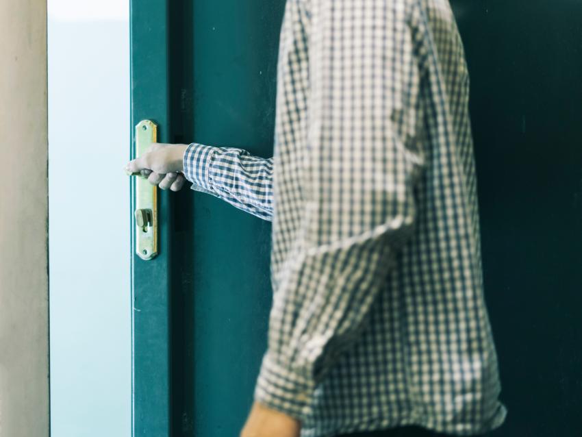 walking into door