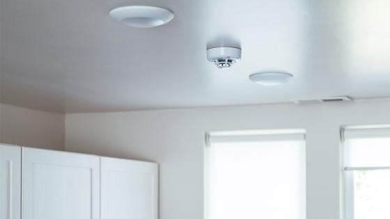 Smoke detector on ceiling