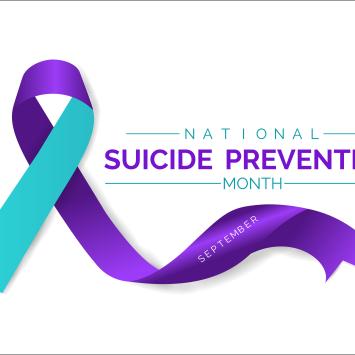 Teal and Purple ribbon for suicide awareness month