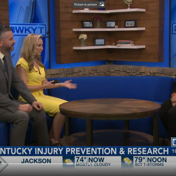 a screenshot of Catherine Hines being interviewed on WKYT